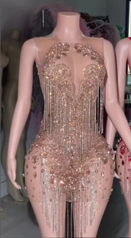 Luxury Gold Diamond Short Prom Gowns See Through Tassel Vestidos De Graduación Beaded Crystal Dresses For Cocktail Customized