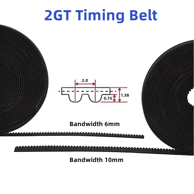 5/10/50M GT2-6/10mm Open Timing Belt 2GT Aramid Fiber Rubber/PU with Steel Core Gt2 Belt Cutting Length for 3D Printer Wholesale