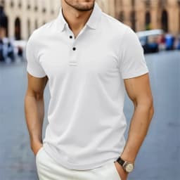 2026 New Men's Casual and Fashionable Simple Collared Short Sleeved Polo Shirt Summer Comfortable Breathable and Versatile Top