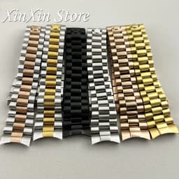 20mm Width 904L Solid Stainless Steel Strap Brushed Polished Oyster Jubilee Presidential Bracelet NH35 Part Glide Lock Clasp