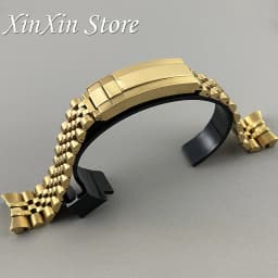 20mm Width 904L Solid Stainless Steel Strap Brushed Polished Oyster Jubilee Presidential Bracelet NH35 Part Glide Lock Clasp