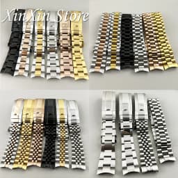 20mm Width 904L Solid Stainless Steel Strap Brushed Polished Oyster Jubilee Presidential Bracelet NH35 Part Glide Lock Clasp