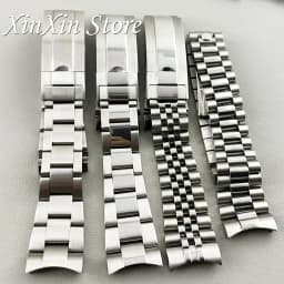 20mm Width 904L Solid Stainless Steel Strap Brushed Polished Oyster Jubilee Presidential Bracelet NH35 Part Glide Lock Clasp