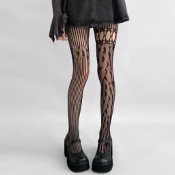 Sexy Fishnet Hollow Out Heart Pantyhose Women New Asymmetric Design Holes Slim Mesh Tights JK Japanese Style Y2k Nylon Hosiery