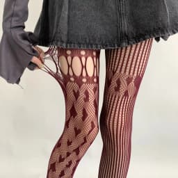 Sexy Fishnet Hollow Out Heart Pantyhose Women New Asymmetric Design Holes Slim Mesh Tights JK Japanese Style Y2k Nylon Hosiery