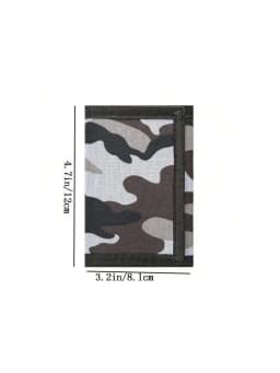 Camo Print Kids Wallet with Lanyard for Boys Girls Teens Trifold Wallet for Men Women Army Camouflage Wallets Credit Card Holder