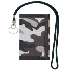 Camo Print Kids Wallet with Lanyard for Boys Girls Teens Trifold Wallet for Men Women Army Camouflage Wallets Credit Card Holder