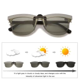 VIVIBEE Square Mirror Men's Clip on Polarized Night Driving Glasses Yellow UV400 Women Sunglasses Fishing Clips