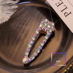 Korea Shiny Rhinestones Hair Clips Women Crystal Hairpin Geometric Waterdrop Imitiation Pearl Hair Accessories Girl Dropshipping