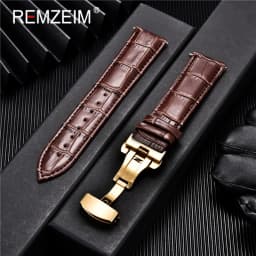 Genuine Leather Watchband Calfskin Men Women Replace Watch Band 18mm 20mm 22mm 24mm With Butterfly Buckle Watch Strap