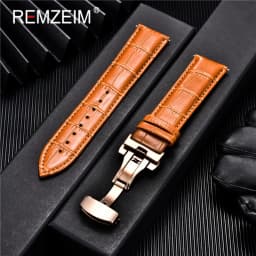 Genuine Leather Watchband Calfskin Men Women Replace Watch Band 18mm 20mm 22mm 24mm With Butterfly Buckle Watch Strap