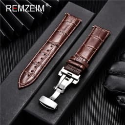 Genuine Leather Watchband Calfskin Men Women Replace Watch Band 18mm 20mm 22mm 24mm With Butterfly Buckle Watch Strap