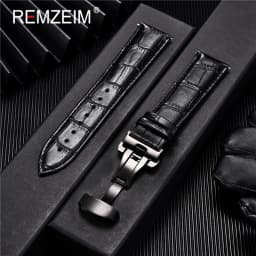 Genuine Leather Watchband Calfskin Men Women Replace Watch Band 18mm 20mm 22mm 24mm With Butterfly Buckle Watch Strap