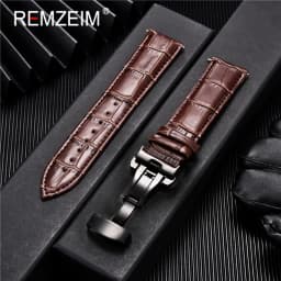 Genuine Leather Watchband Calfskin Men Women Replace Watch Band 18mm 20mm 22mm 24mm With Butterfly Buckle Watch Strap