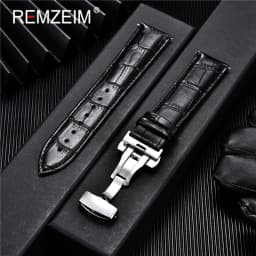 Genuine Leather Watchband Calfskin Men Women Replace Watch Band 18mm 20mm 22mm 24mm With Butterfly Buckle Watch Strap