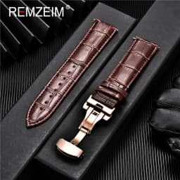 Genuine Leather Watchband Calfskin Men Women Replace Watch Band 18mm 20mm 22mm 24mm With Butterfly Buckle Watch Strap
