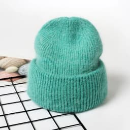 VISROVER 9 Colors Unisex Solid Color Real Rabbit Fur Beanies Winter Hat For Woman Knit Bonnet Acrylic Woman Autumn Warm Skullies