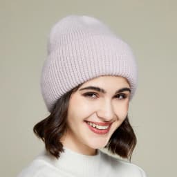 VISROVER 9 Colors Unisex Solid Color Real Rabbit Fur Beanies Winter Hat For Woman Knit Bonnet Acrylic Woman Autumn Warm Skullies