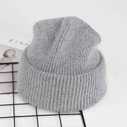 VISROVER 9 Colors Unisex Solid Color Real Rabbit Fur Beanies Winter Hat For Woman Knit Bonnet Acrylic Woman Autumn Warm Skullies