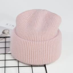 VISROVER 9 Colors Unisex Solid Color Real Rabbit Fur Beanies Winter Hat For Woman Knit Bonnet Acrylic Woman Autumn Warm Skullies