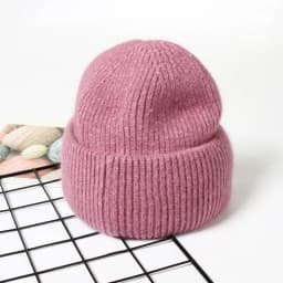 VISROVER 9 Colors Unisex Solid Color Real Rabbit Fur Beanies Winter Hat For Woman Knit Bonnet Acrylic Woman Autumn Warm Skullies