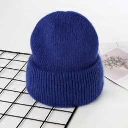 VISROVER 9 Colors Unisex Solid Color Real Rabbit Fur Beanies Winter Hat For Woman Knit Bonnet Acrylic Woman Autumn Warm Skullies