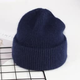 VISROVER 9 Colors Unisex Solid Color Real Rabbit Fur Beanies Winter Hat For Woman Knit Bonnet Acrylic Woman Autumn Warm Skullies
