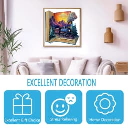 Wooden Puzzle for Adults - the Train in the Book Puzzle, Unique Shape Wooden Jigsaw Puzzles, Modern Art Home Decor
