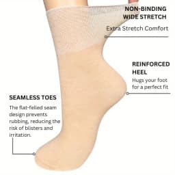 7 pairs women's non binding diabetes socks comfortable breathable shoes suitable for elderly and pregnant women for fat feet