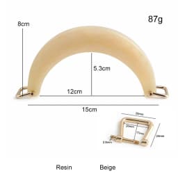 1CP Moon Resin Handle with Horseshoe Buckle Crossbody Bag Shoulder Bag Leather Bag Arched Handle DIY Wallet Making