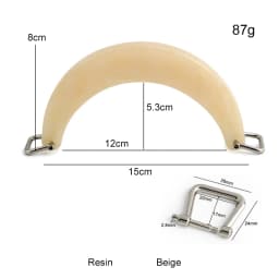 1CP Moon Resin Handle with Horseshoe Buckle Crossbody Bag Shoulder Bag Leather Bag Arched Handle DIY Wallet Making