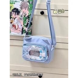 Japanese Harajuku Cute Girls Y2K Transparent Cartoon Ita Bag Ulzzang Doll Bag Versatile Crossbody Bag Casual Mobile Phone Bag