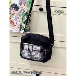 Japanese Harajuku Cute Girls Y2K Transparent Cartoon Ita Bag Ulzzang Doll Bag Versatile Crossbody Bag Casual Mobile Phone Bag