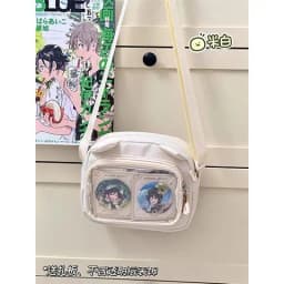 Japanese Harajuku Cute Girls Y2K Transparent Cartoon Ita Bag Ulzzang Doll Bag Versatile Crossbody Bag Casual Mobile Phone Bag