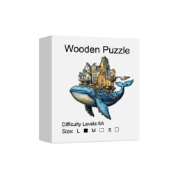 Wooden Puzzle for Adults -Whale Castle Puzzle, Unique Shape Wooden Jigsaw Puzzles, Modern Art Home Decor, Good Gift Idea