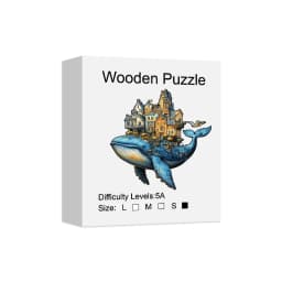 Wooden Puzzle for Adults -Whale Castle Puzzle, Unique Shape Wooden Jigsaw Puzzles, Modern Art Home Decor, Good Gift Idea