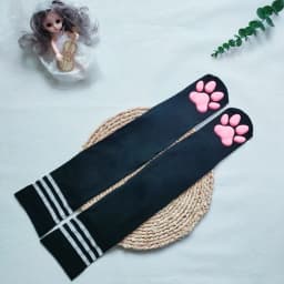 Womens Thigh High Stockings Cat Paw Pad Ladies Girls pink Long Over 3D Above Knee Socks Cosplay Lace Lolita Harajuku Y2k female
