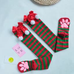 Womens Thigh High Stockings Cat Paw Pad Ladies Girls pink Long Over 3D Above Knee Socks Cosplay Lace Lolita Harajuku Y2k female