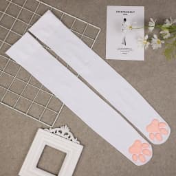 Womens Thigh High Stockings Cat Paw Pad Ladies Girls pink Long Over 3D Above Knee Socks Cosplay Lace Lolita Harajuku Y2k female