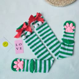 Womens Thigh High Stockings Cat Paw Pad Ladies Girls pink Long Over 3D Above Knee Socks Cosplay Lace Lolita Harajuku Y2k female