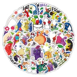 100PCS Cute Plant Pikmin Doodle Stickers - Adventure-Themed Decals for Journals, Laptop Skins & DIY Accessories