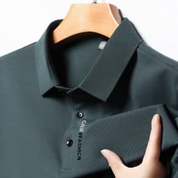 New Men's Business Casual Short Sleeved Shirt with Badge Solid Color Polo Shirt Fashionable Breathable Comfortable Versatile Top