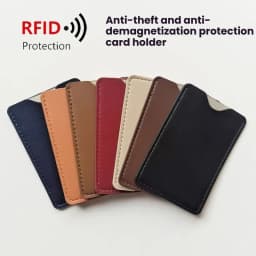 Premium PU Leather NFC Anti-Theft Card Holder - RFID Blocking Sleeve for Credit Cards, Secure & Slim Design, Travel Essentials