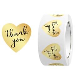 50-500pcs Thank You Sticker Pink Paper Business Label Sticker for Baking Packaging Handmade Decor Cute Stationery Supplies 1inch