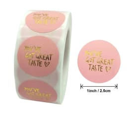 50-500pcs Thank You Sticker Pink Paper Business Label Sticker for Baking Packaging Handmade Decor Cute Stationery Supplies 1inch