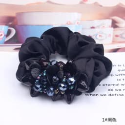 Korean Elegant Flower Scrunchies Women Girls Elastic Hair Rubber Bands Accessories Tie Hair Ring Rope Ponytail Holder Headdress