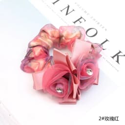 Korean Elegant Flower Scrunchies Women Girls Elastic Hair Rubber Bands Accessories Tie Hair Ring Rope Ponytail Holder Headdress