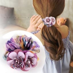 Korean Elegant Flower Scrunchies Women Girls Elastic Hair Rubber Bands Accessories Tie Hair Ring Rope Ponytail Holder Headdress
