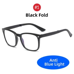 VIVIBEE Folding Anti Blue Light Blocking Glasses Men Square Classic Black Frame Computer Eyeglasses 2026 Women