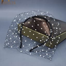 JM06 White Black Bridal Headband Veil Crystal Birdcage Veil Face Net Mask Bling White Diamante Hair Hoop Headpiece Face Veil